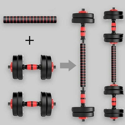 2-in-1 Adjustable Weight Dumbbell & Barbell Set Lifting Strength Training - Oncros