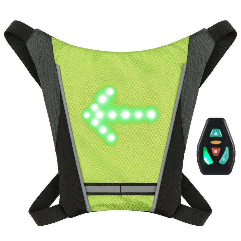 LED Turn Signal Direction Indicator Bike Pack USB Rechargeable Reflective Backpack Safety Light - Yellow - Oncros