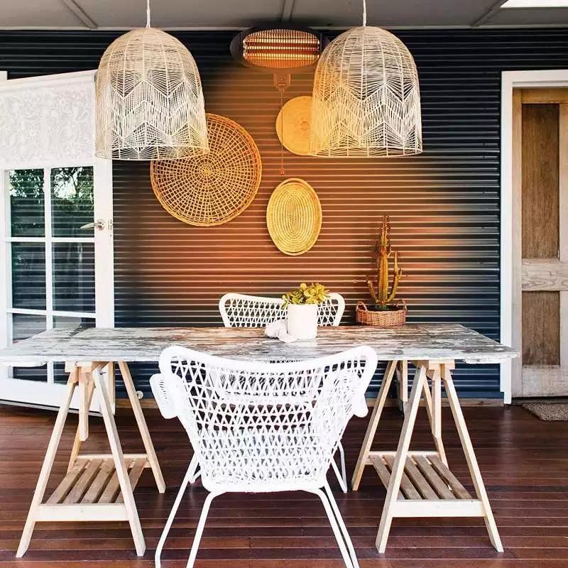 Standing or Wall Ceiling Mount Quartz Heater Indoor and outdoor Black 2000W - Oncros