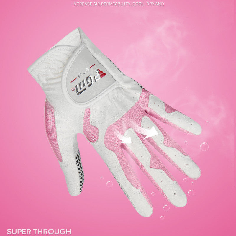 Women Golf Gloves Soft Microfiber Cloth Anti-Slip Beads Breathable - Oncros