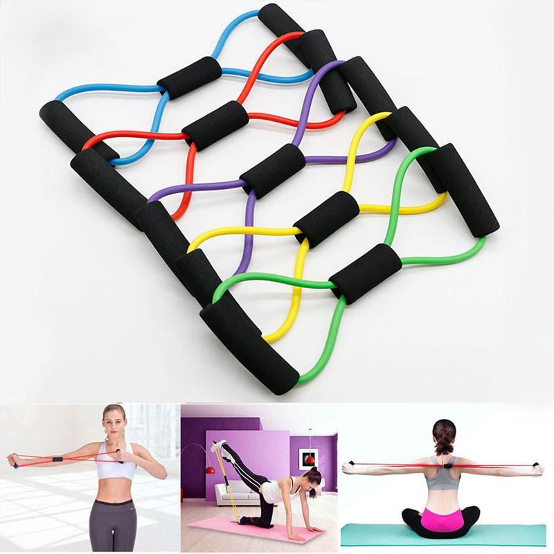 TPE 8 Word Fitness Yoga Gum Resistance Rubber Bands Fitness Elastic Band - Oncros
