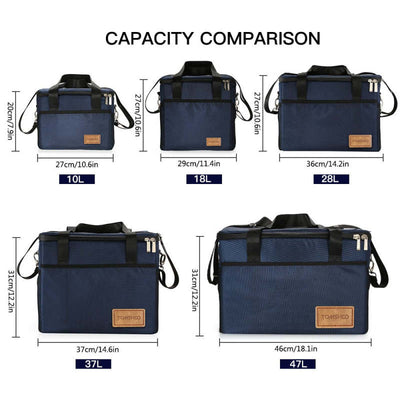Outdoor Insulated Lunch Bag Reusable Foldable Tote Large Capacity Portable Picnic Carrier Bag - Oncros