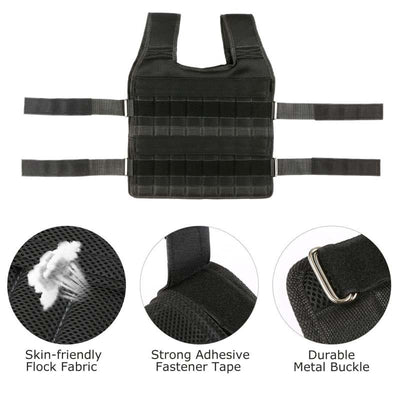 Adjustable Vest Weight Exercise Strength Training with 6kg Leg Weight 5kg Arm Weight - Oncros