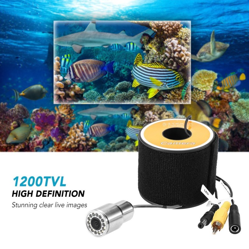 Underwater Fishing Finder Video Camera 1200TVL with 12pcs White LEDs for Underwater Exploration - Oncros