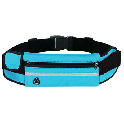 Waterproof Running Waist Bag Outdoor Sports Running Jogging Belt Bag Fitness Bag for Phone - blue / Without bottle holder - Oncros