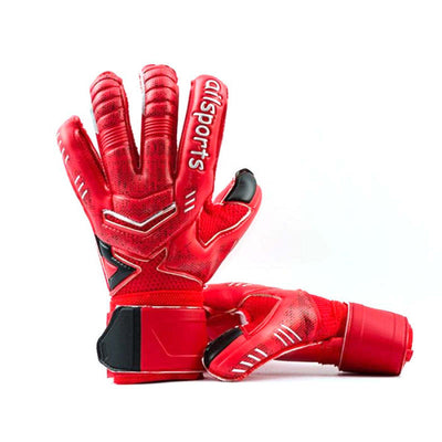 Professional Football Kit Goalkeeper Gloves - Red / Children Size 6 - Oncros