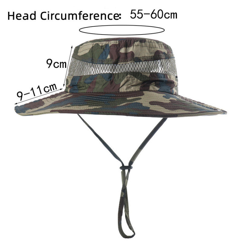 Outdoor Bucket Hat Unisex Sun UV Protection Fisherman Hat Camouflage - Oncros