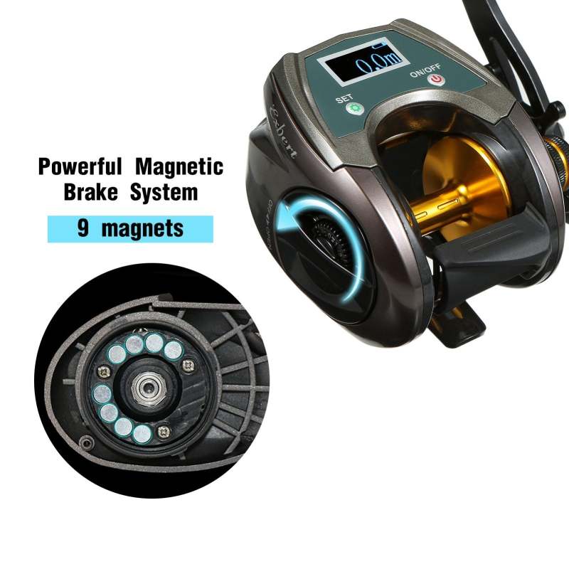 USB Rechargeable Carbon Fiber Baitcasting Reel with Digital Display Electric Fishing Reel - Oncros