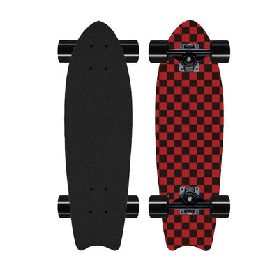 8-layer Maple Big Fish Board Land Surfing Fishtail Street Skateboard - Red black - Oncros