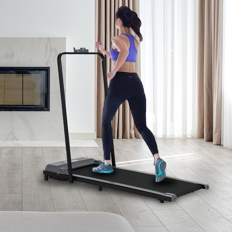 Electric Treadmill Foldable & Space Saving with LCD Monitor - Black - Oncros