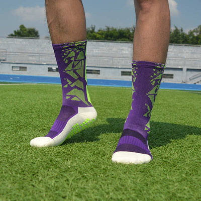 Sports Thickened Breathable Football Kit Socks - Camouflage Purple / One size(Size 37-44) - Oncros