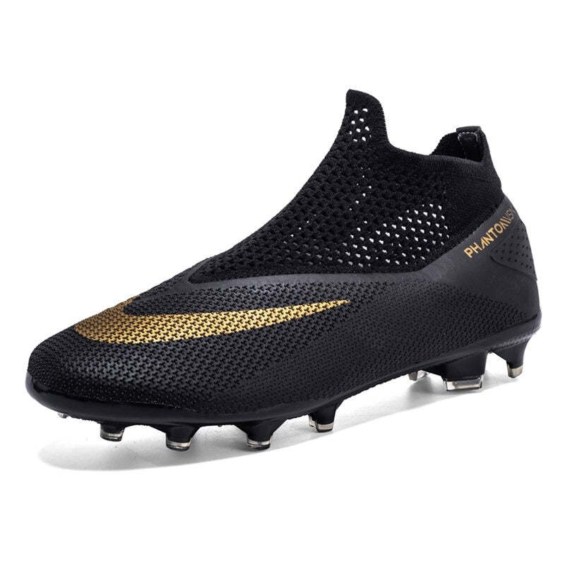 Professional Training Football Boots Men High Soccer Shoes - Black / 42 - Oncros