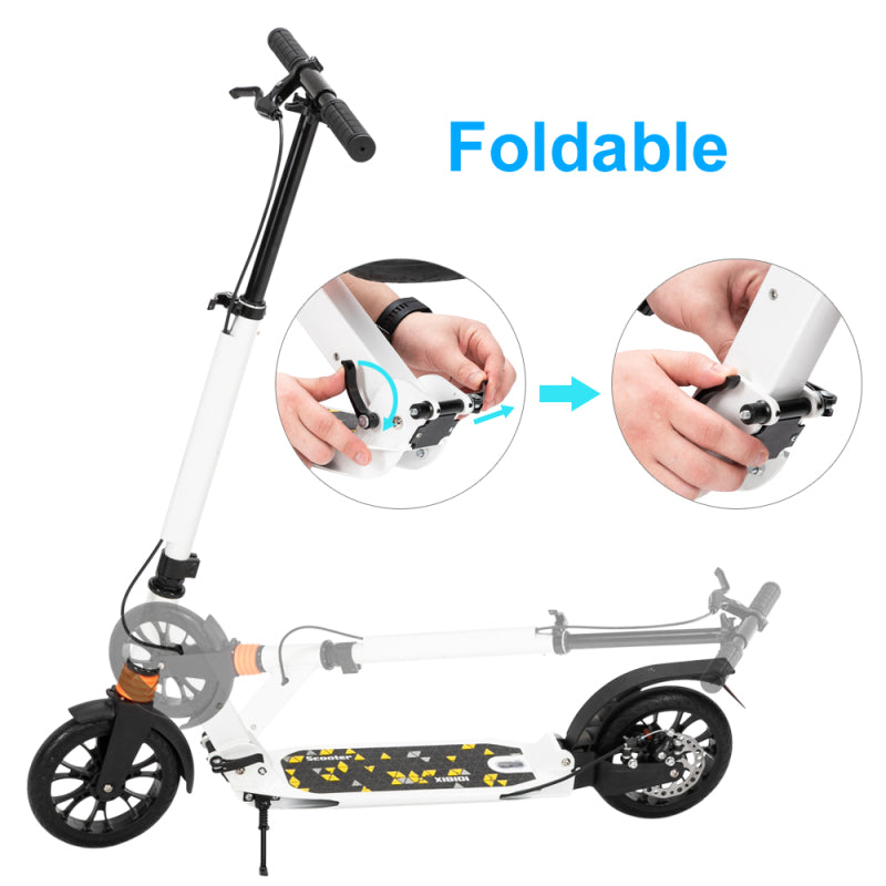 Scooter For Adult & Teens 3 Height Adjustable Easy Folding White - Oncros