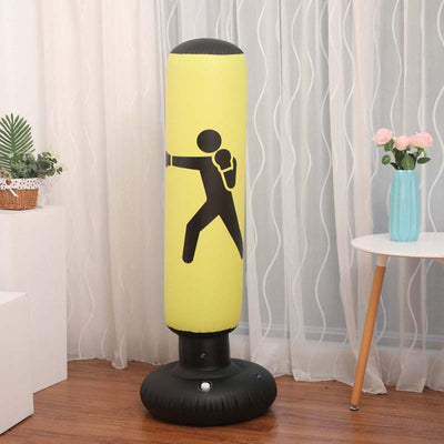 Inflatable Punching Bag PVC Boxing Bag for Kids Teens&Adults - Yellow - Oncros