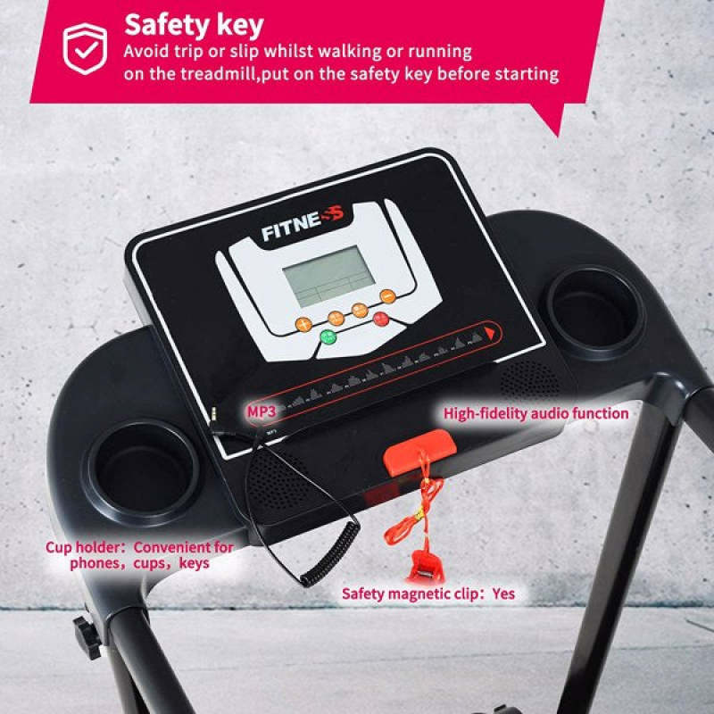 Multi-Modes Foldable Electric Treadmill with LCD Monitor for Home - Oncros