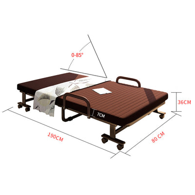 Folding Bed Reclining Foldable Bed Multifunctional Single Bed Sofa Bed With Rotating Wheels With Brake - Oncros