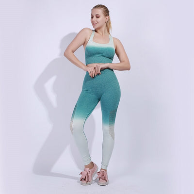 2Pcs Women's Summer Training Gym Running Fitness Yoga Sets - Oncros