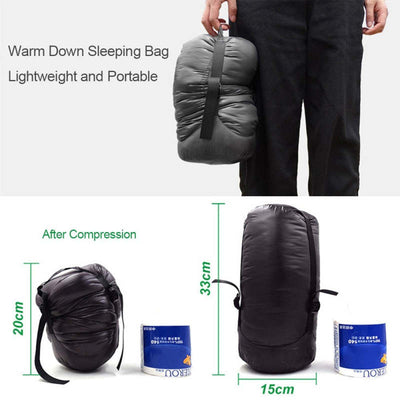 Outdoor Waterproof Warm Sleeping Bag Ultra Light Down Quilt Blanket for Backpacking Camping - Oncros
