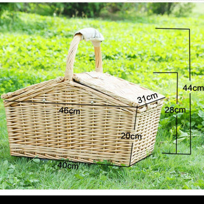 Wicker Picnic Basket Outdoor For Four People - Oncros