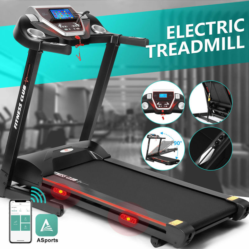Folding Motorized Electric Treadmill Super Large with LCD Monitor - Oncros