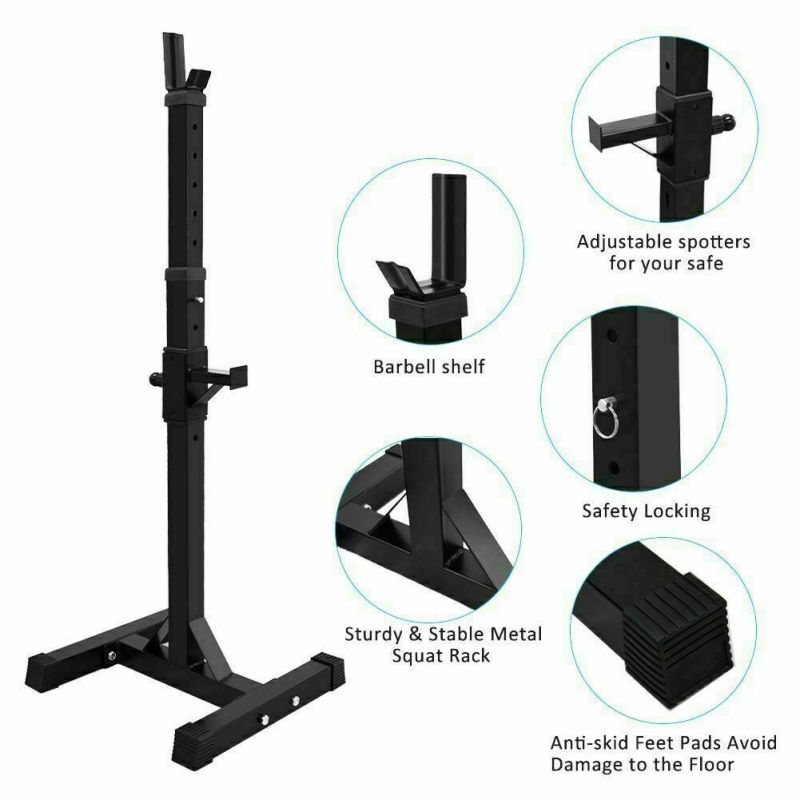 Squat Rack Muiti-use Height Adjustable Barbell Power Stand Set - Oncros