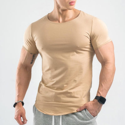 Running Sport T-shirt Men's Gym Fitness Running Sport T-shirt - Khaki / XL - Oncros