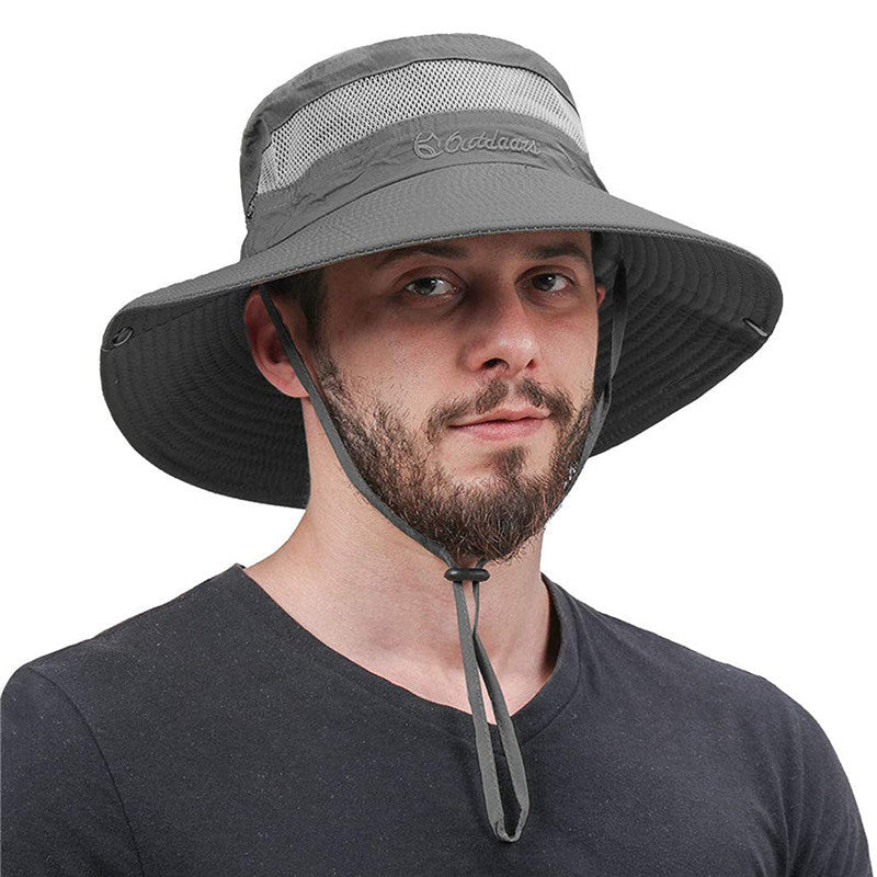 Outdoor New Summer Sun UV Protection Wide Brim Bucket Hats Fishing Hat Beach Hats Unisex - Oncros