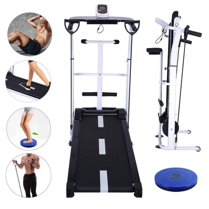 Non-Electronic Folding Treadmill Multi-Functional with LCD Monitor - Oncros