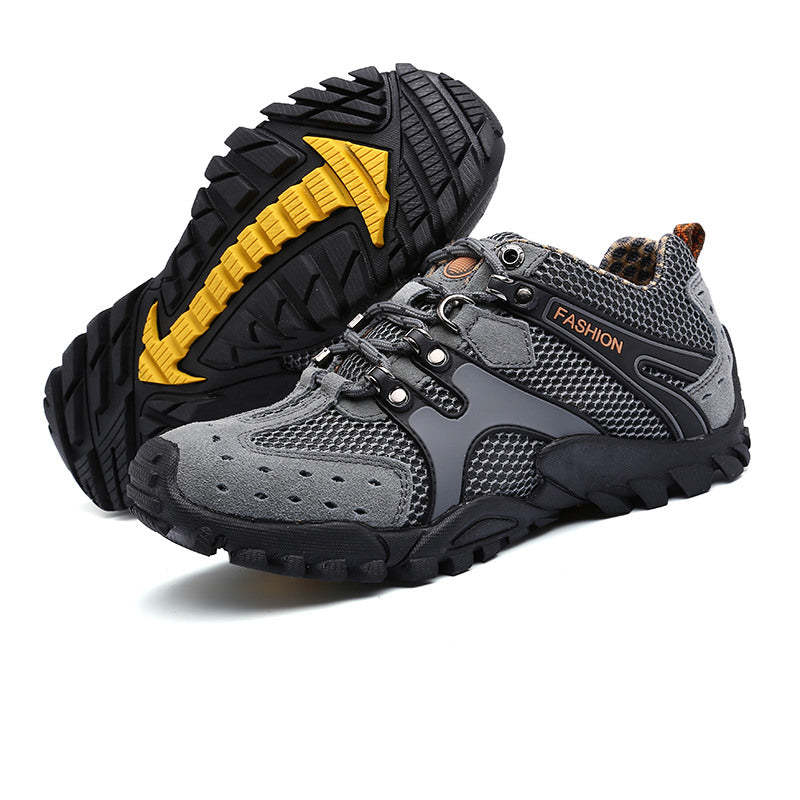 Hiking Shoes Waterproof Breathable Elastic Leather Walking Tour Beach Rock Outdoor Men Climbing Trekking Shoes - Oncros