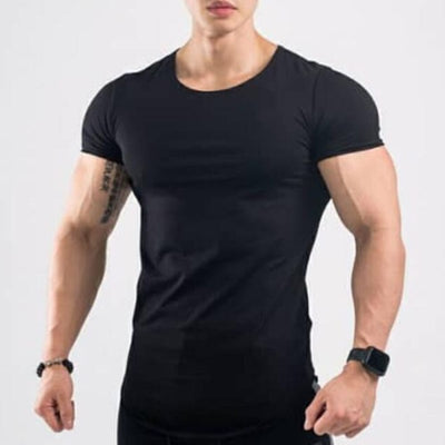 Running Sport T-shirt Men's Gym Fitness Running Sport T-shirt - Black / XL - Oncros