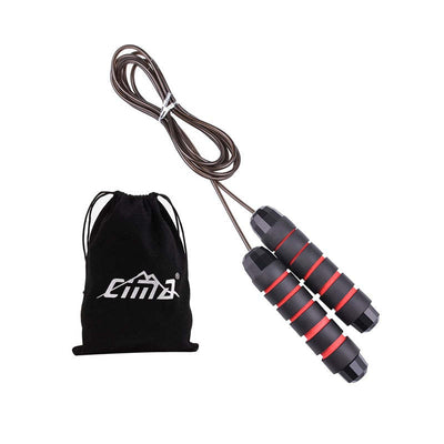 Tangle-Free Rapid Speed Jumping Rope with Ball Bearings Steel - Red with Bag - Oncros