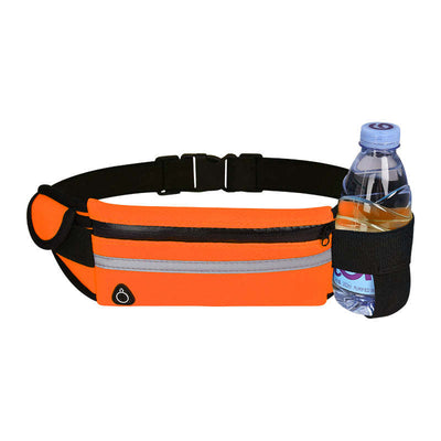 Waterproof Running Waist Bag Outdoor Sports Running Jogging Belt Bag Fitness Bag for Phone - Orange / With bottle holder - Oncros