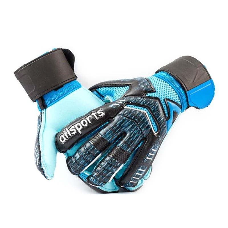 Professional Football Kit Goalkeeper Gloves - Blue / Adults Size 9 - Oncros