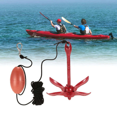 Portable Folding Anchor Rigging System Kit with Float Carrying Bag Rope for Kayak Raft - Oncros