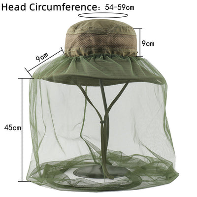Outdoor Bucket Hat Mesh Anti Mosquito UV Protection Sun Hats Unisex - Oncros