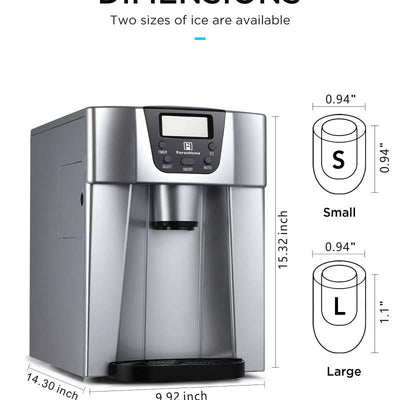 Cold Water Ice Maker Machine Countertop Ice Cube Maker 2 Modes - Oncros