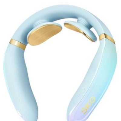 Neck Massager Electric Pulse Massager for Neck Intelligent Portable with Heat - blue - Oncros