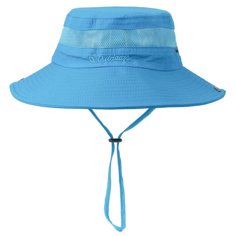 Outdoor New Summer Sun UV Protection Wide Brim Bucket Hats Fishing Hat Beach Hats Unisex - Sky blue - Oncros