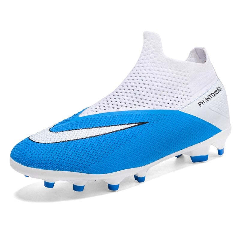 Professional Training Football Boots Men High Soccer Shoes - Blue / 47 1/3 - Oncros