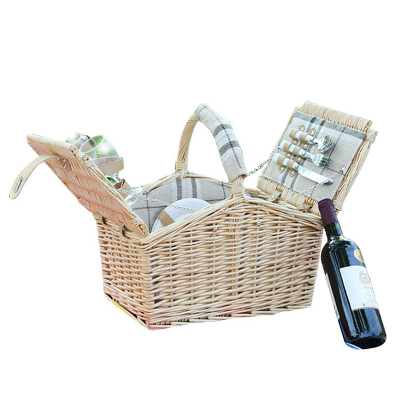 Wicker Picnic Basket Outdoor For Four People - Oncros