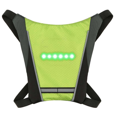 LED Turn Signal Direction Indicator Bike Pack USB Rechargeable Reflective Backpack Safety Light - Oncros