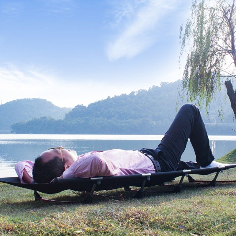 Outdoor Portable Foldable Camping Cot Single Person Bed for Hiking Backpacking Camping - Oncros