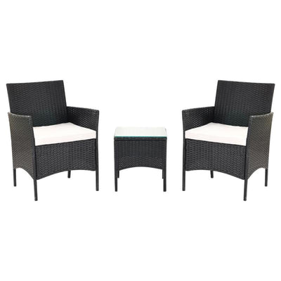 Ely-2 Brief Patio Rattan Chairs with Tea Table set 3Pcs，Dark Brown - Oncros
