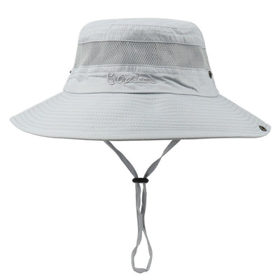 Outdoor New Summer Sun UV Protection Wide Brim Bucket Hats Fishing Hat Beach Hats Unisex - Light grey - Oncros