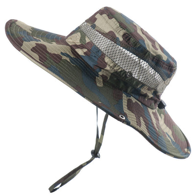 Outdoor Bucket Hat Unisex Sun UV Protection Fisherman Hat Camouflage - Coffee camouflage - Oncros