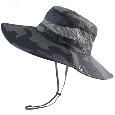 Outdoor Bucket Hat Unisex Sun UV Protection Fisherman Hat Camouflage - Black dot camouflage - Oncros