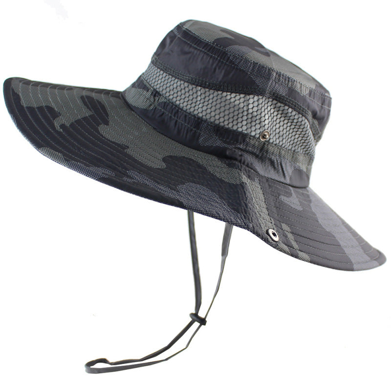 Outdoor Bucket Hat Unisex Sun UV Protection Fisherman Hat Camouflage - Black dot camouflage - Oncros