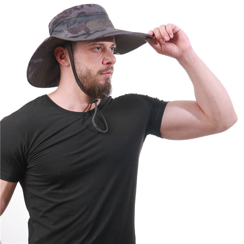 Outdoor Bucket Hat Unisex Sun UV Protection Fisherman Hat Camouflage - Oncros