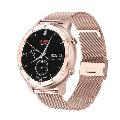 Women's Full Touch Sports Smartwatch with Menstrual Calendar - Rosegold / Mesh - Oncros