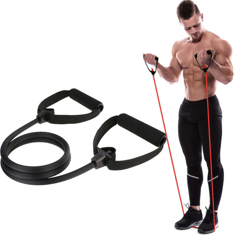 Pilates Bar Workout Stick with Resistance Band - 20LB Black without stick - Oncros